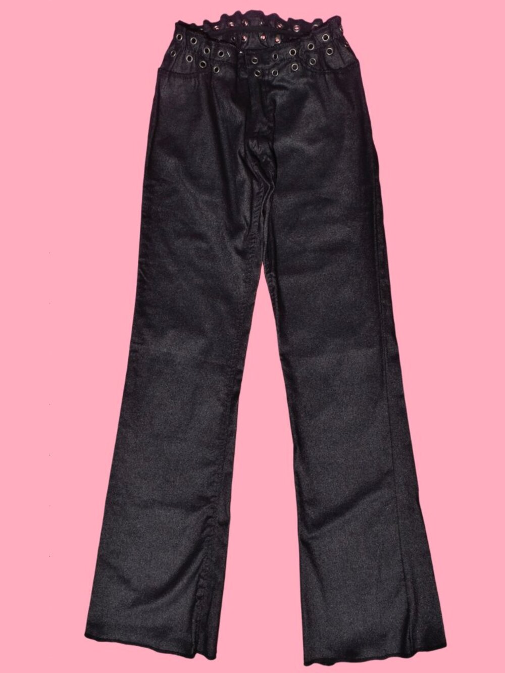 Vintage 90s Early 2000s Y2k grommets LowRise Flared Jeans